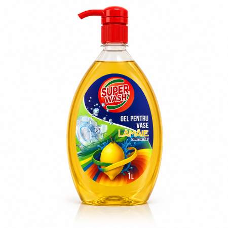 Bucatarie - Gel Concentrat pentru Vase cu Parfum de Lamaie Super Wash 1L