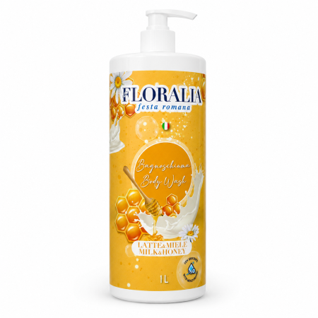 Ingrijire Personala - Gel-de-Dus-Lapte-si-Miere-Floralia-Festa-Romana-1L