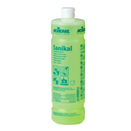 Curatat suprafete baie - Kiehl Sanikal Detergent Profesional fara acizi si cloruri pentru curatenia tuturor suprafetelor si obiectelor din spatiile sanitare 1L