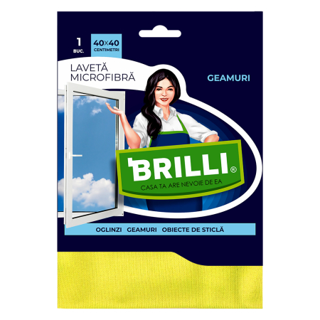 Igiena casei - Laveta microfibră pentru geam Misavan Brilli 40 x 40 cm