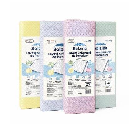 Lavete praf - Laveta Universala Solzina 40x40 cm 25 buc Ultra Absorbante, Rezistente, Reutilizabile, Fara Scame Diverse Culori