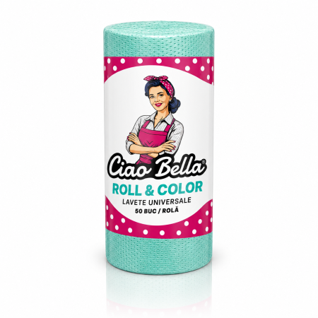 Bucatarie - Lavete Universale pe Rola Ciao Bella Roll & Color Verzi 50 buc