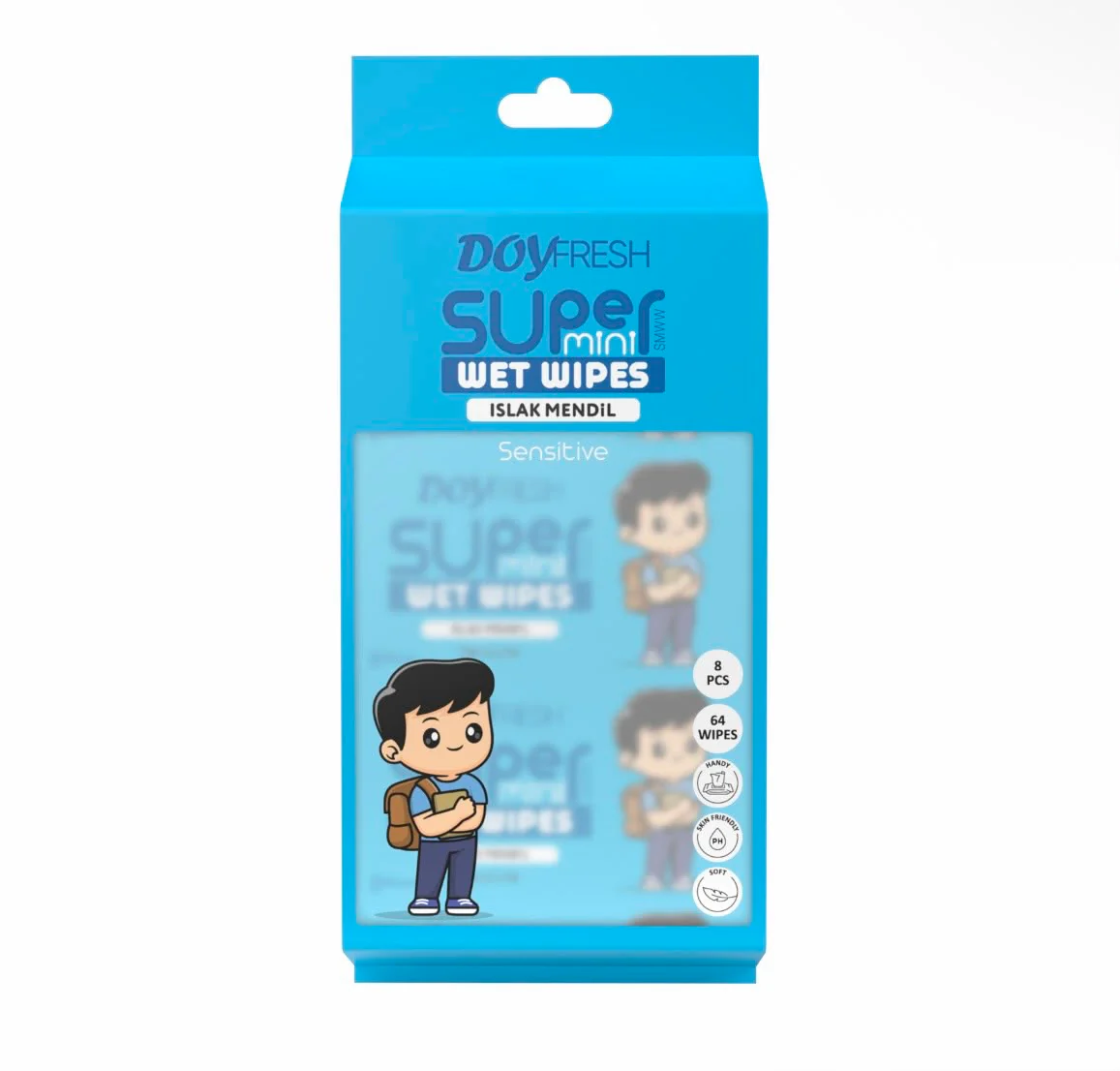 Ingrijire Personala - Servetele umede buzunar DOYFRESH Blue Sensitive 8 pachete 64 bucati