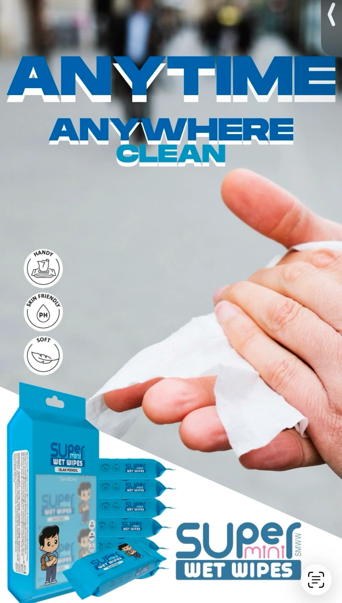 Servetele umede buzunar DOYFRESH Blue Sensitive 8 pachete 64 bucati [1]
