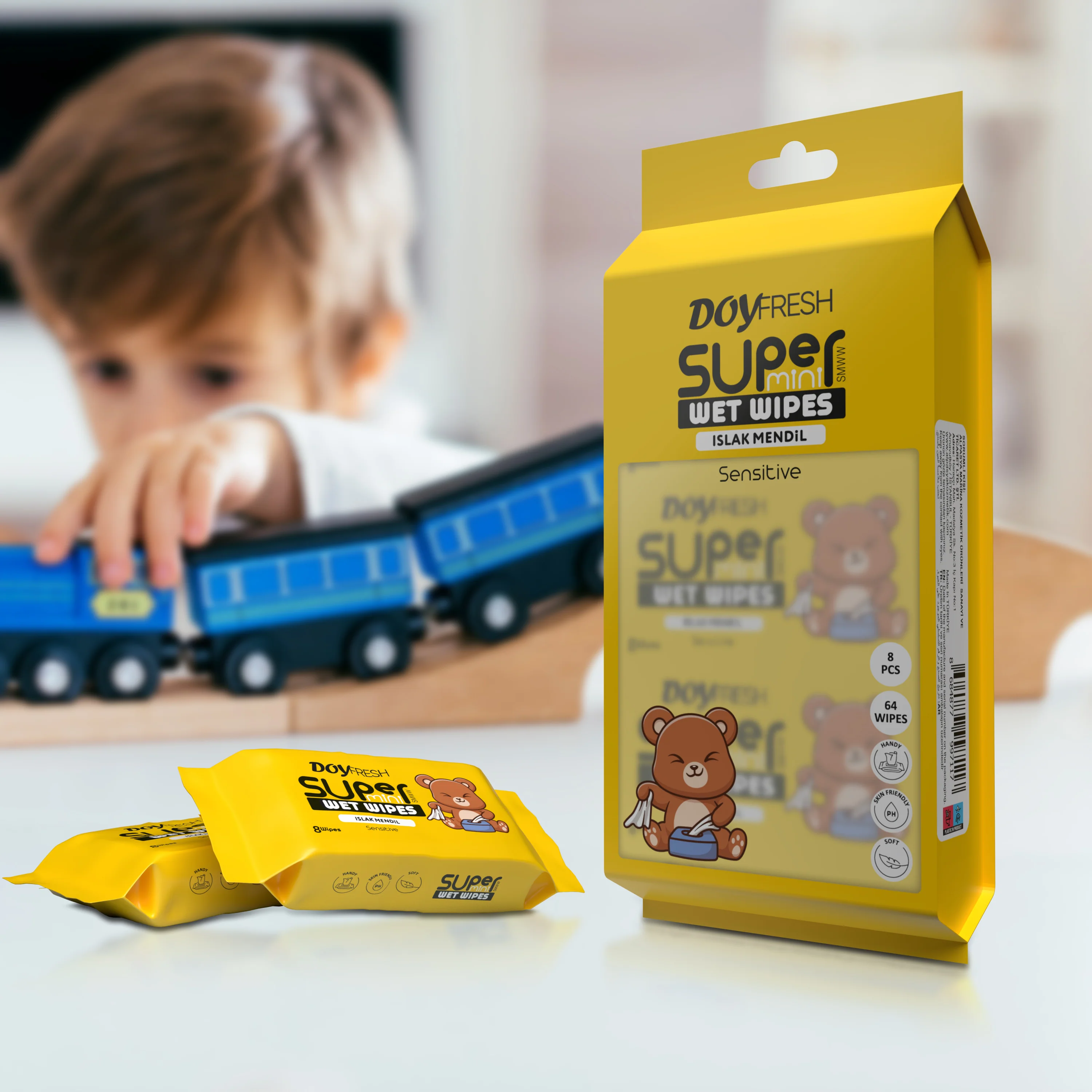 Mini servetele umede de buzunar Doyfresh Yellow 8 pachete x 8 bucati [1]