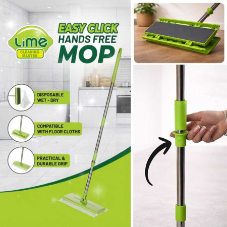Mop cu Prindere Rapidă Easy Click Fibril Lime pentru curățenie rapidă [1]
