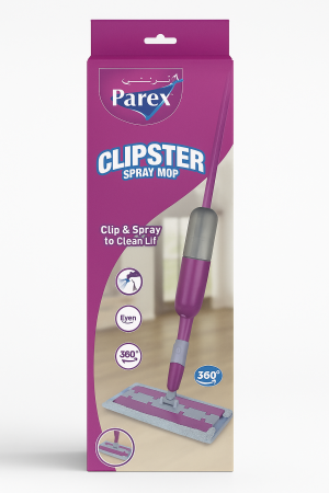 Mop Spray Parex Clipster cu recipient reutilizabil și cap rotativ 360° [1]