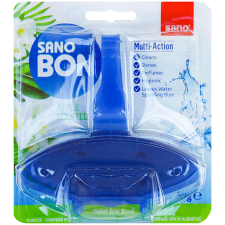 Baie - Odorizant solid pentru toaletă Sano Bon Blue Apple Multi-Action 5 în 1 55 g