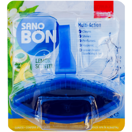 Baie - Odorizant solid pentru toaletă Sano Bon Blue Lemon Multi-Action 5 în 1 55 g