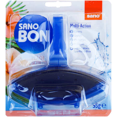 Odorizante baie - Odorizant solid pentru toaletă Sano Bon Blue Peach Multi-Action 5 în 1 55 g