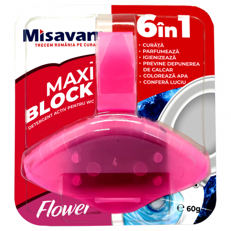 Odorizant toaleta Misavan Maxi Block Flower 60g