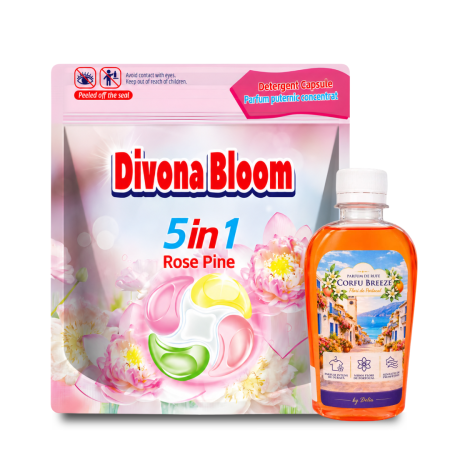 Pachete - Pachet Capsule Detergent Divona Bloom și Parfum de Rufe Corfu Breeze by Delia