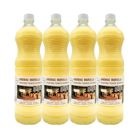 Pachete - Pachet amoniac MARSELLA  4 buc x 1.5l curatare profunda bucatarie, tapiterii, covoare, lemn, MDF, gresie, faianta, pardoseala, geamuri, marmura