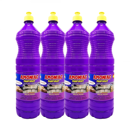 Pachete - Pachet amoniac SUPER PARFUMAT 4 buc x 1.5l curatare profunda bucatarie, tapiterii, covoare, lemn, MDF, gresie, faianta, pardoseala, geamuri, marmura
