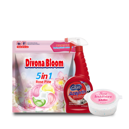 Pachete - Pachet capsule Divona Bloom Rose Pine ACEPRIN Mostra Sare Inalbire Delia 35 g