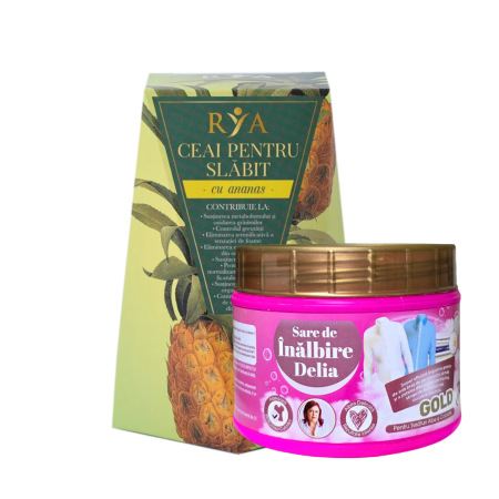 Pachete - Pachet Ceai RYA pentru Slăbit cu Ananas și Sare de Înălbire Delia 500 g