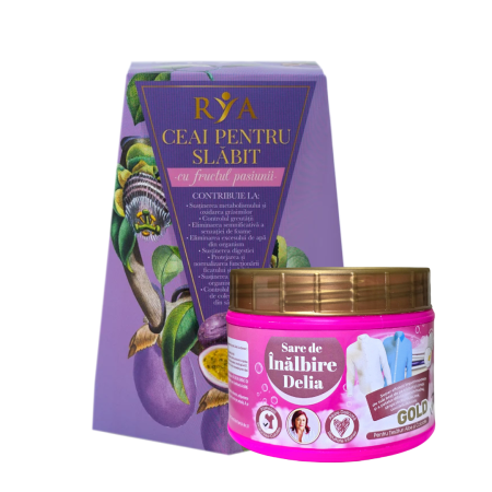 Pachete - Pachet Ceai RYA pentru Slăbit cu Fructul Pasiunii și Sare de Înălbire Delia 500 g