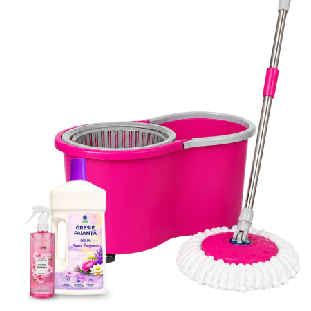 Igiena casei - Pachet Galeata Mop Rotativ Detergent Pardoseli si Odorizant Camera
