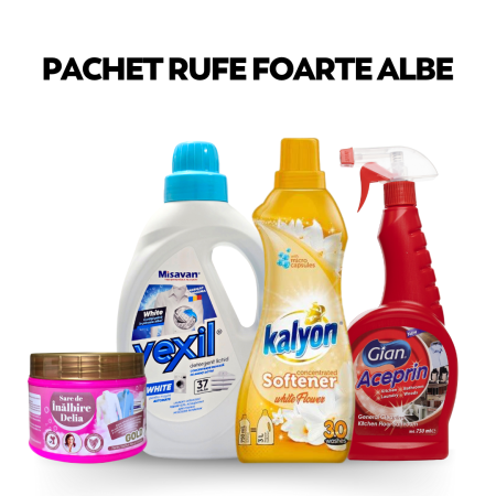 Pachete - Pachet Rufe Foarte Albe – Detergenți și Sare Înălbire Profesională pentru Alb Impecabil