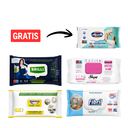 Pachete - Pachet Servetele Universale + GRATIS Servetele Umede pentru Corp cu Crema Aquella