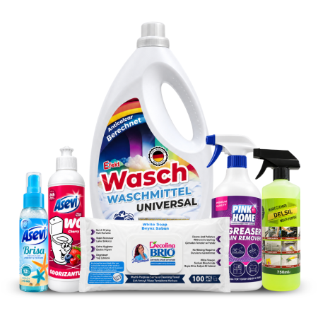 Pachete - Pachet TOP Produse 19–23 Octombrie – 6 produse curățenie Asevi Efekt Wasch Decolina Brio Pink Home DELSIL