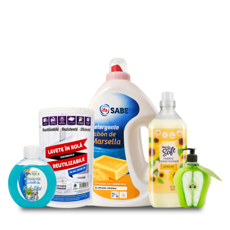 Pachete - Pachet WEEKEND 17-19 Iulie - Detergent Balsam Lavete Gel de Dus si Sapun Crema