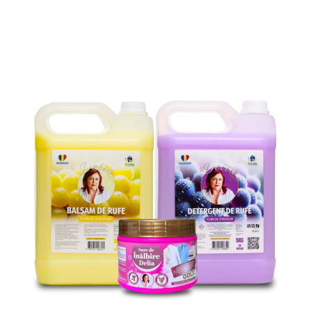 Pachete - Pachet WEEKEND Delia 4-6 Septembrie cu Detergent 5L Balsam 5L si Sare de Inalbire 500 g