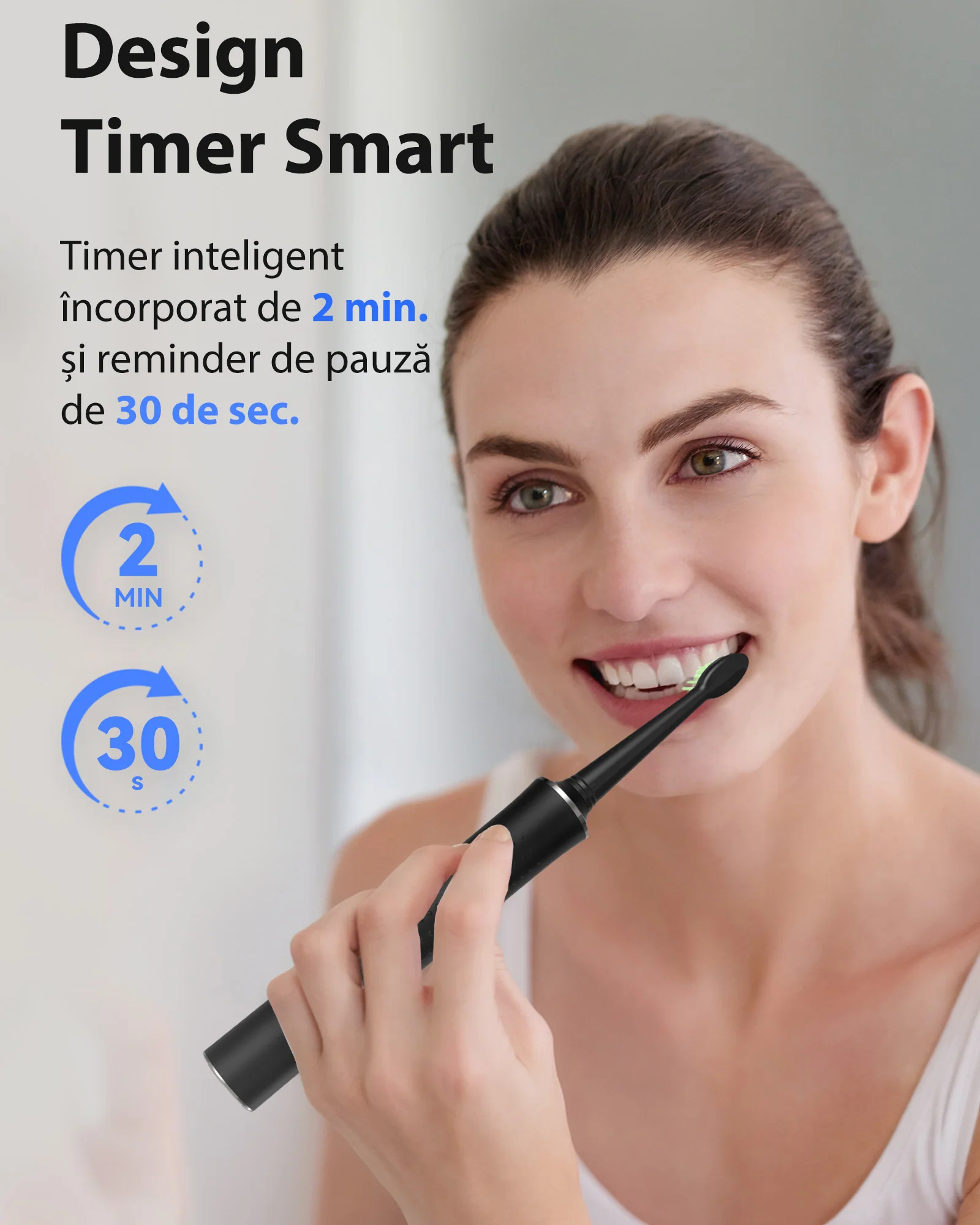 Periuta de dinti electrica, JTF Sonic, J40 (8 capete de periuta, cablu de incarcare, suport pentru periuta) Negru [4]