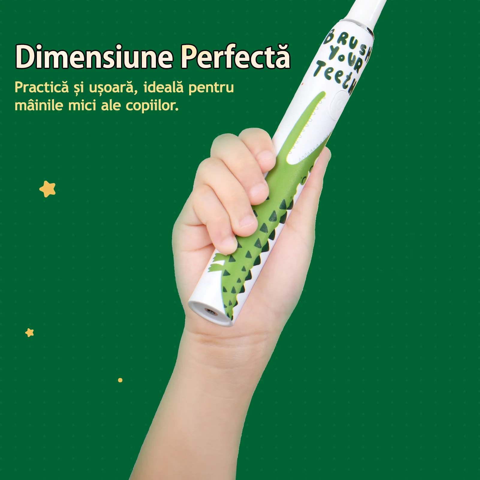 Periuta de dinti electrica pentru copii, JTF Sonic, J20C (4 capete de periuta, cablu de incarcare), Verde [2]