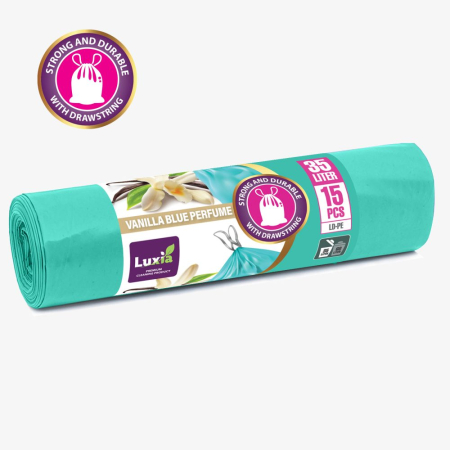 Bucatarie - Saci Menajeri cu Snur Vanilla Blue Luxia 35 L 15 buc