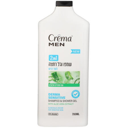 Îngrijire corp - Șampon și Gel de Duș 2 în 1 Derma Sensitive cu Aloe Vera Crema Men Sano 700 ml