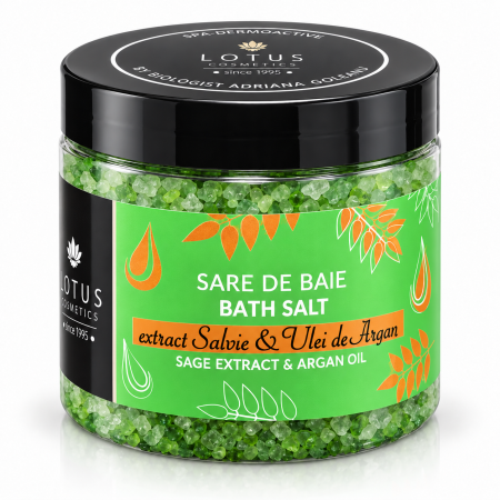 Sare de baie - Sare de baie cu extract de salvie si ulei de argan Lotus Cosmetics Spa Dermoactive 600 g