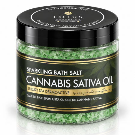 Ingrijire Personala - Sare de baie spumanta cu ulei de Cannabis Sativa Lotus Cosmetics Luxury Spa Dermoactive 600 g