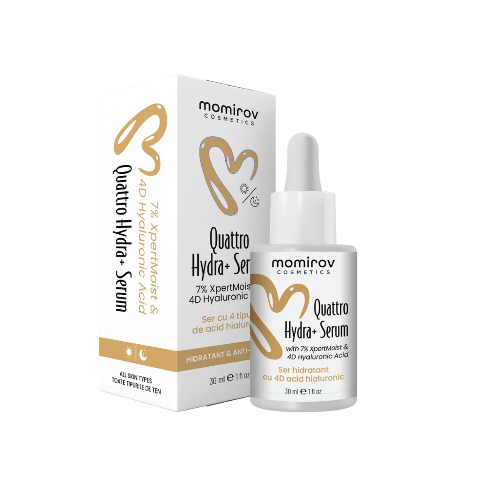 Ingrijire Personala - Serum Quattro Hydra+ cu Acid Hialuronic 4D Squalane si Ectoina Momirov 30 ml