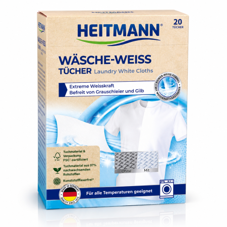 Detergent rufe - Servetele pentru Albirea Rufelor Albe Heitmann Wasche-Weiss 20 buc
