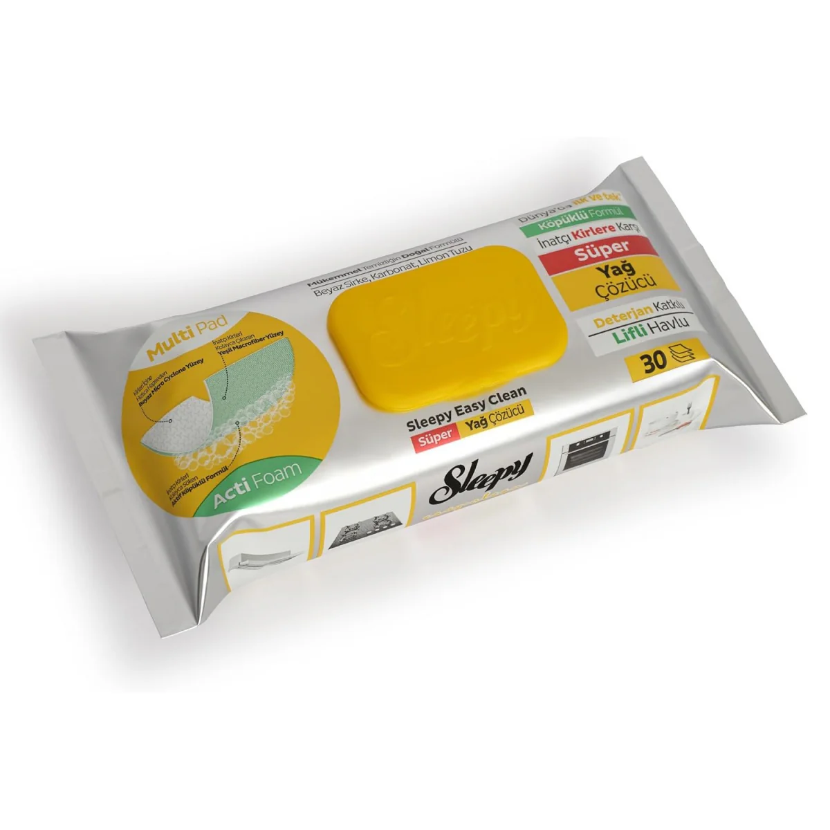 Șervețele umede de curățare Sleepy Easy Clean Bucătărie Degresante cu spumă activă 30 bucăți [4]