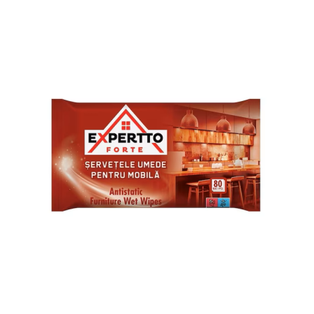 Solutii curatare mobila - Servetele umede mobila Expertto Forte 80 bucati antistatic parfum fresh