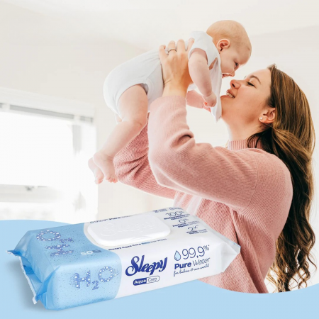 Șervețele umede pentru bebeluși Sleepy Aqua Care 50 bucăți [1]