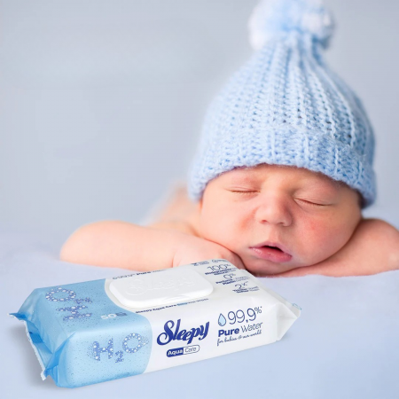 Șervețele umede pentru bebeluși Sleepy Aqua Care 50 bucăți [2]
