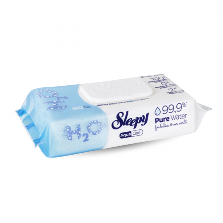 Igiena Intima - Șervețele umede pentru bebeluși Sleepy Aqua Care 50 bucăți