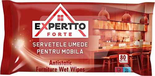 Expertto Forte Șervețele umede pentru mobilă, 80 buc