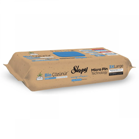 Servetele umede - Șervețele Umede Sleepy Bio Easy Clean Sea Salt & Sea Weed Multisuprafețe, 50 Buc