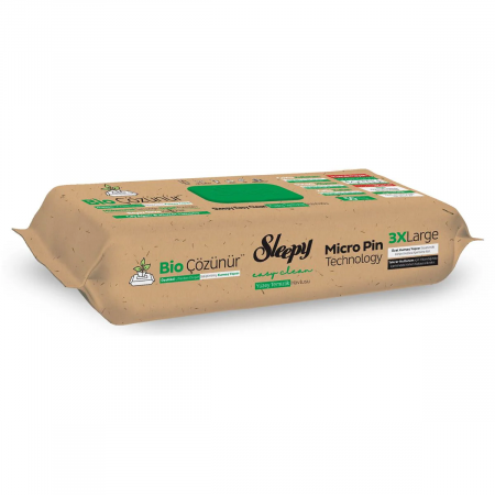 Servetele umede - Șervețele Umede Sleepy Bio Easy Clean Tea Tree & Lime Multisuprafețe, 50 Buc