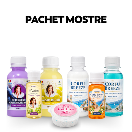 Pachete - Set Mostre Detergent Balsam Parfum de Rufe și Sare Înălbire Delia