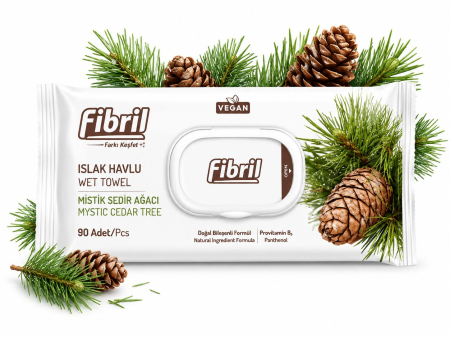 Servetele Umede - Servetele Umede Vegane Mystic Cedar Tree Fibril 90 buc