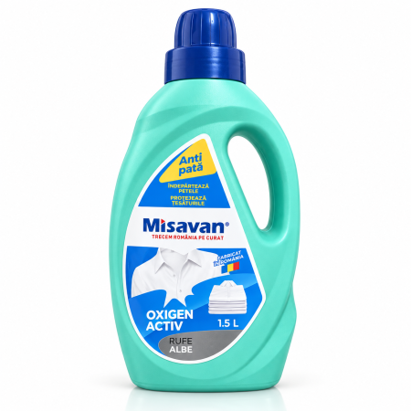 Rufe - Solutie pentru indepartarea petelor Misavan Oxigen Activ rufe albe 1.5 L