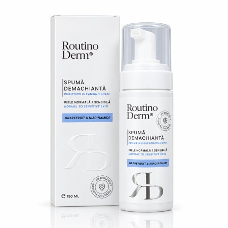 Ingrijire Personala - Spuma Demachianta Purifianta Routino Derm cu Grapefruit si Niacinamida 150 ml
