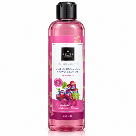 Gel de Dus - Ulei de Baie si Dus cu Ulei din Samburi de Struguri Rose Wine Lotus Cosmetics Spa Dermoactive 250 ml