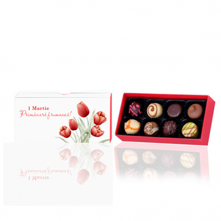 Martisor - Cutie Spring Bright cu 8 praline belgiene