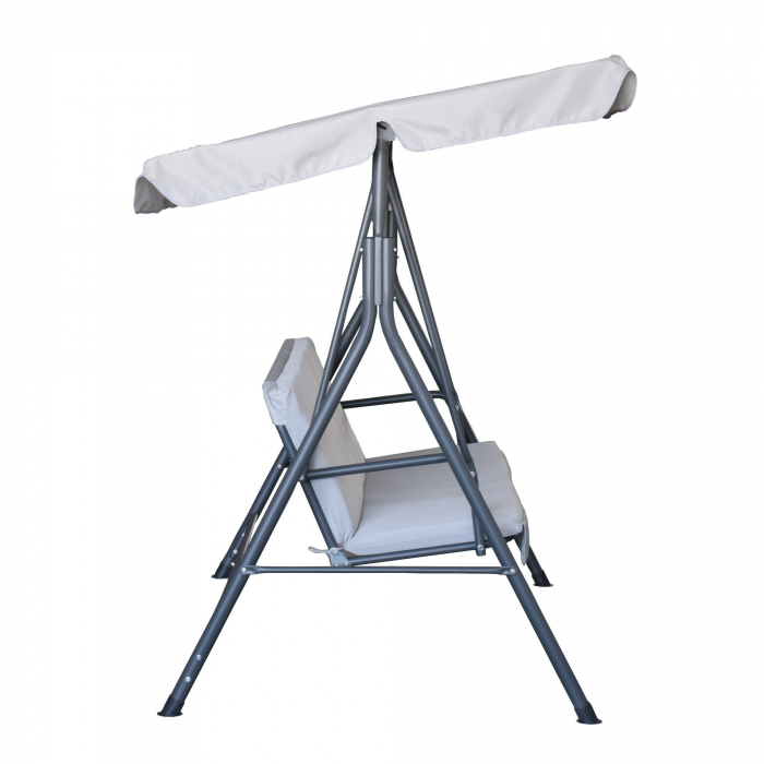 Balansoar de gradina PRESTIGE, 170 x 112 x 153 cm, pentru 3 persoane, impermeabil, protectie UV, reglabil, otel/textil, Gri [3]